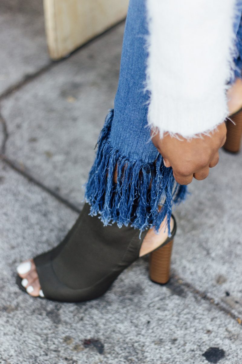 How to DIY Fringe Denim Jeans